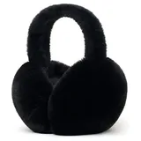 Unning Winter Ohrenwärmer Damen Verstellbar & Faltbare Ohrenschützer Mode Kunstpelz Weich Ohrenschütz Plüsch Ear Muffs for Women Schwarz