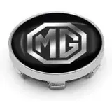 4 Stück Auto Nabendeckel für MG MG4 60mm, Nabenkappen mit Logo Radnabenkappen Wasserdicht Staubdicht Anti Rost Felgendeckel Auto Accessoires,A Black