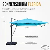 RS Trade Sonnenschirm 3m x 4m, Aluminium; UV-Schutz; inkl. Regencover