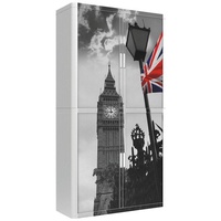 EASYOFFICE Rollladenschrank Britische Flagge vor dem Big Ben (3120C) Lamellen gemustert, Korpus aus Metall / Polystyrol