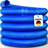 poolomio Poolschlauch 32mm / 6,6 m - flexibler Schwimmbadschlauch für Poolpumpe & Poolsauger – UV- & Chlorbeständiger Spiralschlauch – Hochwertiger Druck- & Saugschlauch als Poolzubehör, Blau