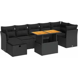 vidaXL Garten-Lounge-Set 8-tlg. schwarz