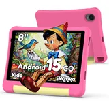 ALLDOCUBE KIDO Kinder Tablet 8 Zoll Android 15 Go, 32GB ROM + 512GB TF-Karte, Kindersicherung, iWawa, 5G WLAN, Unisoc T310, 5000mAh, 2 Lautsprecher, 3,5mm Buchse, Kinder Tablet mit Schutzhülle – Rosa