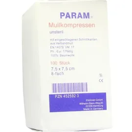 PARAM Mullkompressen 7,5 x 7,5 cm unsteril 100 St.