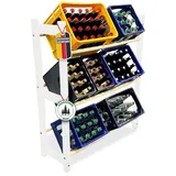 mein-regal Getränkekistenregal THORE Getränkeregal 6 Kisten Flaschenregal Getränkekiste Obstkiste Gemüse Farbe Weiß LxBxH 92x31x108