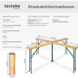 Tectake Stehtisch Quattro 241 x 241 x 103 cm Braun