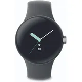 Google Pixel Watch BT polished silver Sportarmband charcoal