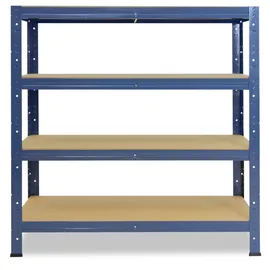 shelfplaza HOME 100x23x45 cm Schwerlastregal in blau mit 4 Böden und 175 kg Traglast pro Boden