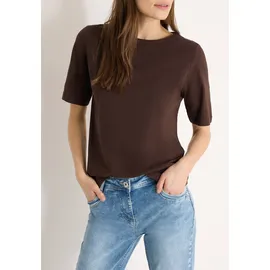 Cecil CECIL, Damen, Gr. XL (44), macchiato braun, Jersey, Obermaterial: 100% Baumwolle, unifarben, normal, hüftbedeckend, Rundhals, Shirts, aus Reiner Brown - XL
