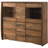 MASSIVMOEBEL24.DE Highboard 166 x 48 x 145 cm Braun geölt