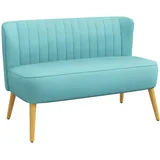 Homcom Zweisitzer, Gummiholz, Leinenimitat (100% Polyester), Schaumstoff