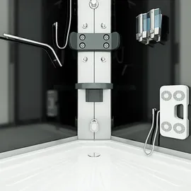 AcquaVapore Dampfdusche Duschkabine D58-03M3-EC 80x80 cm - Schwarz