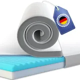 Evan Browns Topper 200x200-7-Zonen Memory Foam & Komfortschaum - Matratzentopper in 2 Härtegrade - Matratzenauflage mit Anti-Rutsch Unterseite & abnehmbarem Bezug