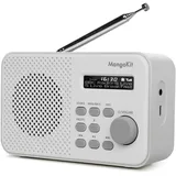 MangoKit MD2 Tragbares DAB Radio mit Bluetooth,DAB Plus Radio,Digitalradio,UKW Radios, Kleines Küchenradio mit Netzbetrieb und Batterie,Anzeige,Alarme und Uhr,Schlummerfunktion-Steingrau
