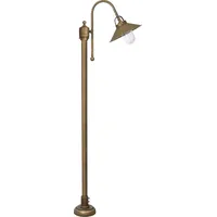 Licht-Erlebnisse Stehleuchte außen Messing massiv Glas 148 cm IP44
