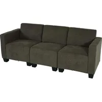 MCW Modular 3-Sitzer Sofa Couch Moncalieri, Stoff/Textil ~ braun