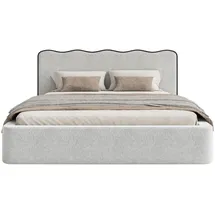 Selsey Duney - Polsterbett 200x200 mit Strukturstoff, Hellgrau - Hellgrau