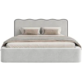 Selsey Duney - Polsterbett 200x200 mit Strukturstoff, Hellgrau - Hellgrau