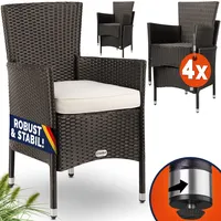 CASARIA Polyrattan Gartenstuhl 59 x 59 x 84 cm braun/weiß 4 St.