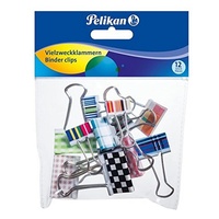 Pelikan 700306 Vielzweckklammer, 12 Stück sortiert im Polybeutel