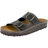 LICO Pantolette Natural Man Niedrige Hausschuhe, Braun Schwarz, 45