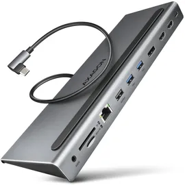 AXAGON HMC-4KX3 USB hub 3x USB-A 2x HDMI, DP, RJ-45, SD/microSD, audio, PD