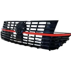 Kühlergrill Schwarz Glanz Leiste Rot für VW T6.1 Multivan Transporter 2019-