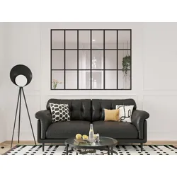 Glaswand im Orangeriestil - thermolackiertes Aluminium - 180 x 130 cm - Schwarz - ORANSA