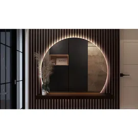 Tulup Led, Blaugrau, Glas, 63x70x0.4 cm Spiegel, Wandspiegel