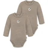 Normani Outdoor Sports 2er Pack Baby Merino Langarmbody „Tuai" in Beige | Gr.: 86