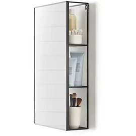 Umbra CUBIKO WANDSPIEGEL MIT ABLAGE SCHWARZ Metall 61 x 31 x 13 cm