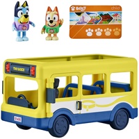 Bluey 's Stadtbus-Fahrzeug-Spielset und offizielles Figuren-Set, mit Zwei Bingo Sammelfiguren 6,3–7,6 cm und Buspass