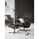 Stressless Stressless® »Reno«, (Set, Relaxsessel mit Hocker), mit Hocker, mit Cross Base, Größe S, M & L, Holzakzent braun braun