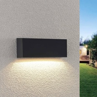 LINDBY LED-Außenwandleuchte Jarte, 24 cm, down, dunkelgrau
