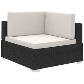 vidaXL Garten-Lounge-Set mit Auflagen schwarz/weiß