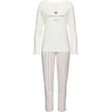 VIVANCE DREAMS Damen Pyjama ecru gestreift Gr.40/42