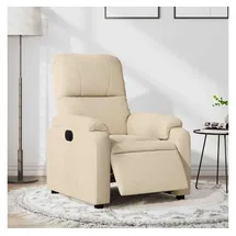 vidaXL Relaxsessel Elektrisch Mikrofasergewebe 89,5 x 103,5 x 0 cm Creme mit Liegeposition