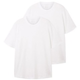 TOM TAILOR T-Shirt, (Packung, 2 tlg.), mit klassischem Design, Gr. 5XL, white navy, , 51496739-5XL