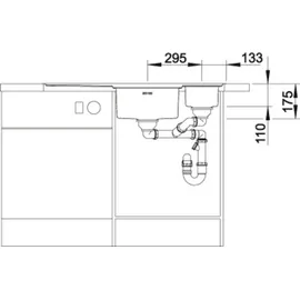 Blanco Axis III 6 S-IF rechts + Excenterbetätigung + InFino