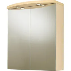 Spiegelschrank Etana mit LED-Beleuchtung (Ausführung: Spiegelschrank mit Beleuchtung Birne Dekor 2 Türen 700x798x205mm)