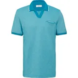 s.Oliver Poloshirt aus zweifarbigem Piqué mit Brusttasche - türkis - XL