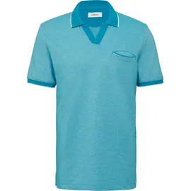 s.Oliver Poloshirt aus zweifarbigem Piqué mit Brusttasche - türkis - XL