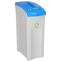 PROREGAL Abschließbarer Wertstoffsammler Envirobin mit Deckel "Papier" | 82 Liter | HxBxT 84x30,8x54,5cm | Polyethylen | Grau, Deckel Blau