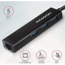 AXAGON HMC-GL3A USB-C-Hub 3x USB-A Gbit-LAN schwarz