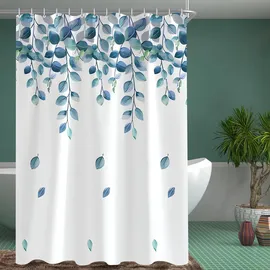 lerores Duschvorhang 180 x 200 cm grün Blätter