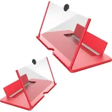 2 Teile/satz Handy-Bildschirmlupe 10" 12" 3D Faltbares Design Telefon-Bildschirmlupe Schützen Sie die Augen Gaming-Bildschirmverstärker - Rot