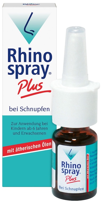 Rhinospray Rhinospray plus bei Schnupfen, Nasenspray, 10 ml, mit dem Wirkstoff Tramazolin und ätherischen Ölen, bei Schnupfen, geschwollener Nasenschleimhaut und Nasennebenhöhlenentzündung Zusätzliches Sortiment 01 l
