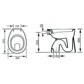 CORNAT Komplett-Stand-Tiefspül-WC inkl. WC-Sitz, weiß