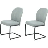 Hela Freischwinger KAREN (Set, 2 St), Esszimmerstuhl, Rundrohrgestell, gepolstert, Webstoff, Schwingstuhl grün|schwarz