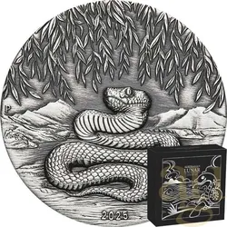 2 Unzen Silbermünze Australien Lunar III Schlange 2025 - Antik Finish
